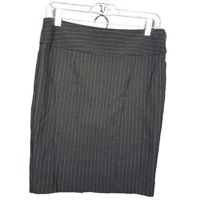 Stooshy Medium Women's Black Knee Length Pencil Skirt Lined Pinstripe M Y2K